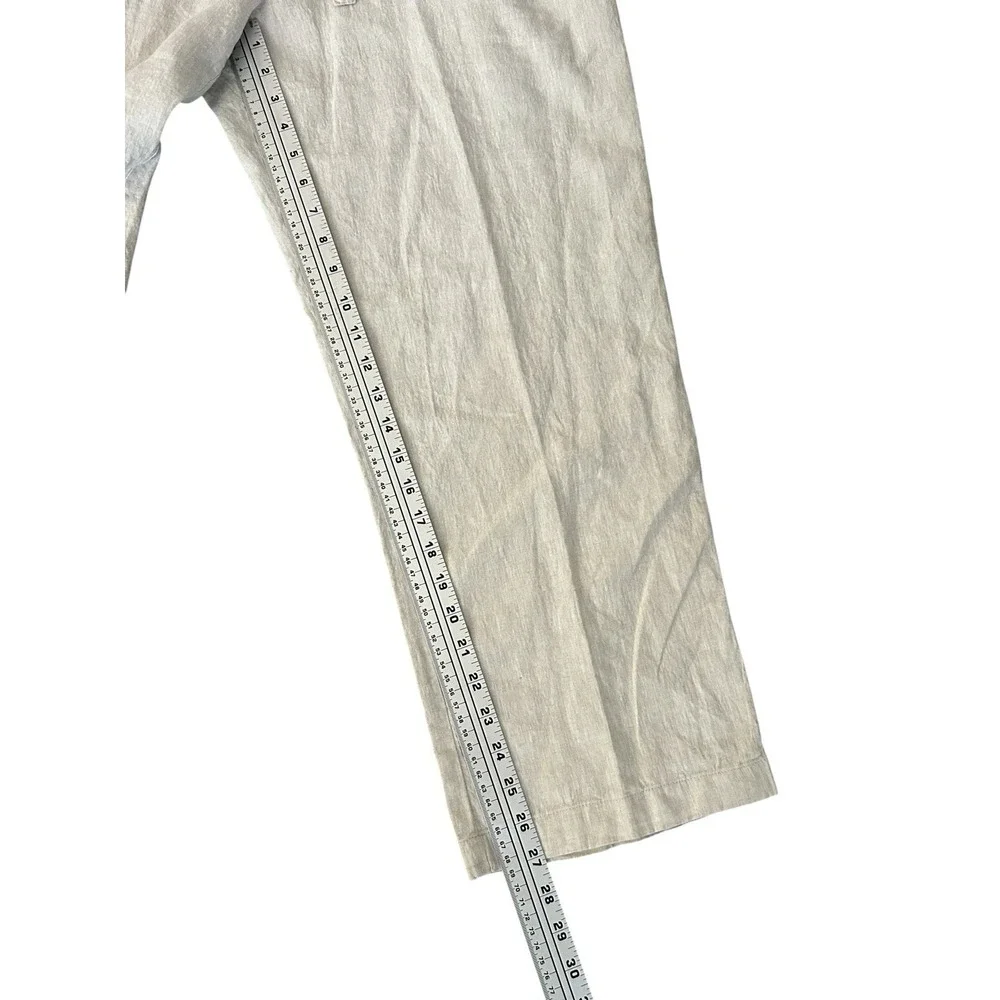 Tasso Elba 100% Linen Chino Pants Beige Semi Sheer‎ 36x27 Coastal Lightweight